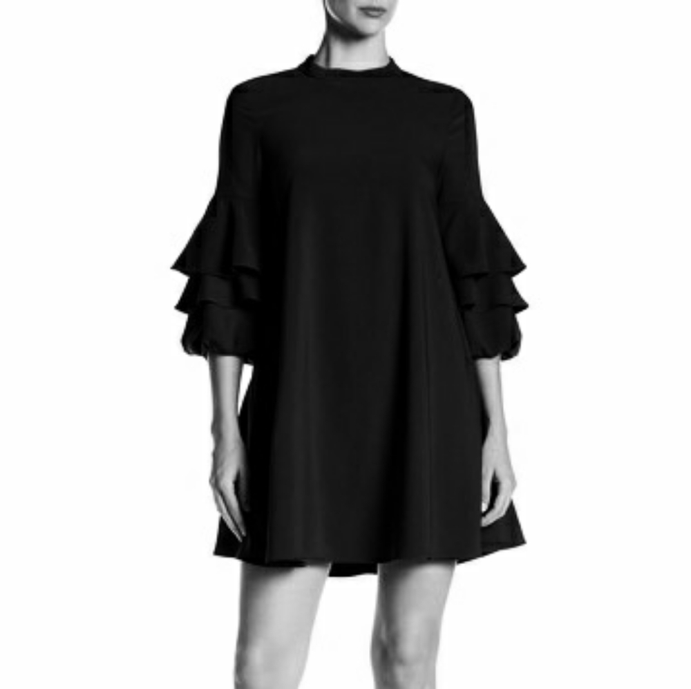 Laundry By Shelli Segal Three Tier Sleeve Crepe